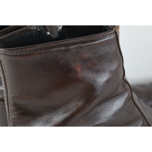 Vtg 70s Streetwear Mens 10 EW Tribal Leather Side Zip Chelsea Boots Brown USA main image 8
